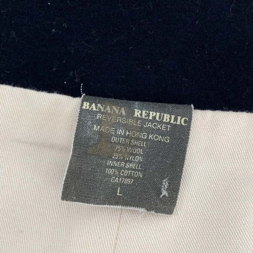 Vintage Banana Republic Reversible Wool Jacket Men's Large Classic Heritage Coat
